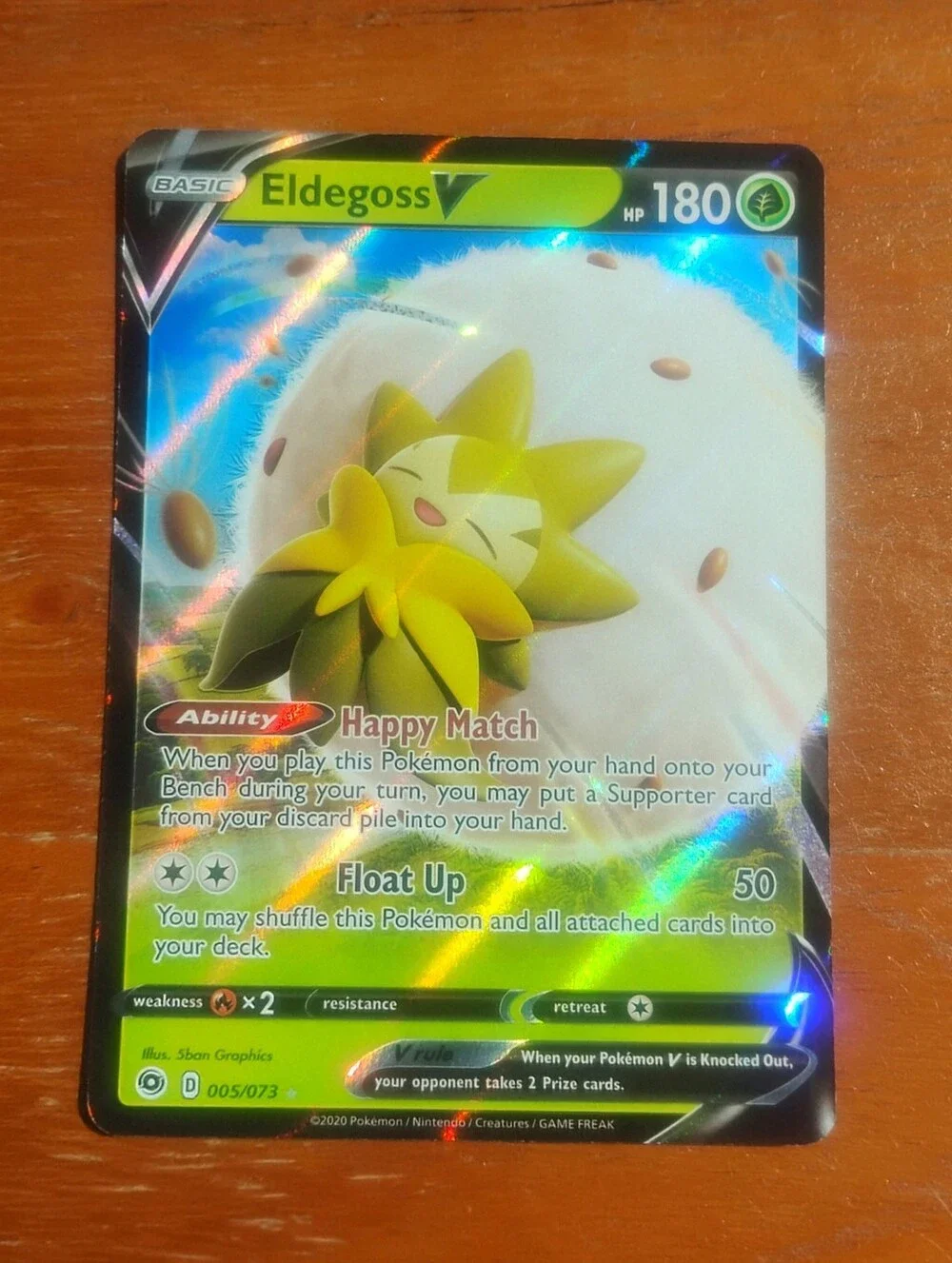 Mint 2020 Holo Ultra Rare Eldegoss V 005/073 Champion's Path Pokemon Card